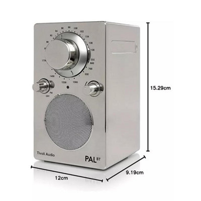 Tivoli Audio Pal Portable Radio FM AM Bluetooth Chrome