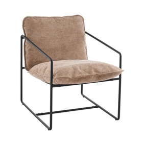 Tivoli Occasional Chair Black Metal Frame with Champagne Fabric