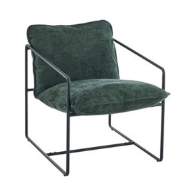 Tivoli Occasional Chair Black Metal Frame with Green Fabric