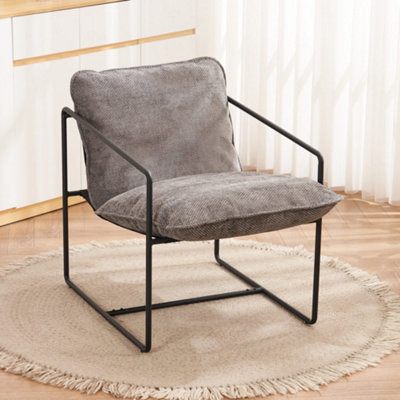 Armchair with deals black metal frame