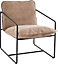 Tivoli Occasional Chair - L90 x W65 x H84 cm - Black Metal/Champagne Fabric