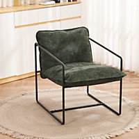 Tivoli Occasional Chair - L90 x W65 x H84 cm - Black Metal/Green Fabric