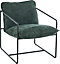 Tivoli Occasional Chair - L90 x W65 x H84 cm - Black Metal/Green Fabric