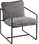 Tivoli Occasional Chair - L90 x W65 x H84 cm - Black Metal/Grey Fabric