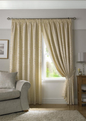 Tivoli Pencil Pleat Top Curtains 229cm x 229cm Cream