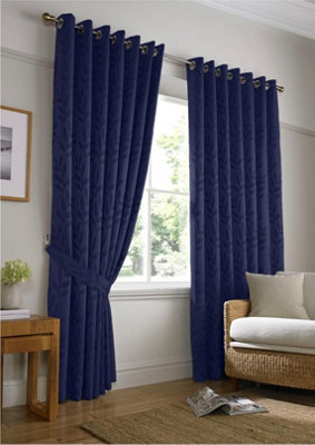 Tivoli Ring Top Curtains 117cm x 137cm Navy