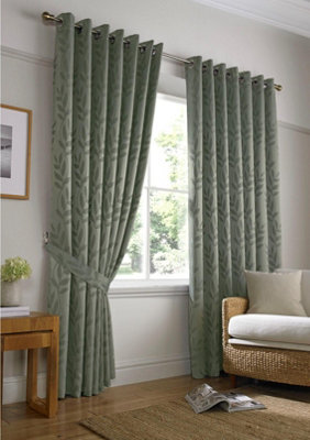 Tivoli Ring Top Curtains 117cm x 137cm Sage