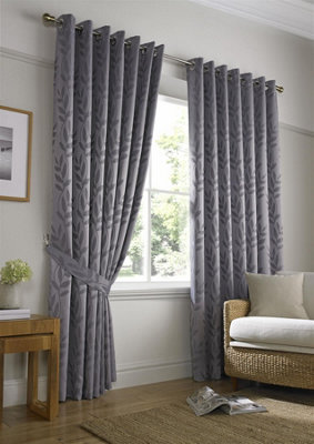 Tivoli Ring Top Curtains 117cm x 137cm Silver