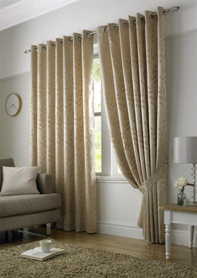 Tivoli Ring Top Curtains 229cm x 183cm Latte