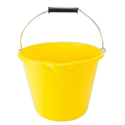 TML Builders Bucket - Yellow, 14L - Heavy Duty Bucket - Pour & Scoop ...