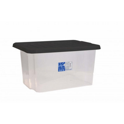 TML Car Boot Storage Box And Lid Clear/Black (One Size)