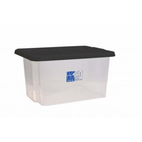 TML Car Boot Storage Box and Lid Clear/Black (One Size)