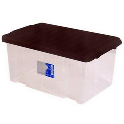 TML Clear Storage Box with Lid Clear (One Size) DIY at B&Q
