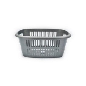 TML Rectangular Laundry Basket Silver (50L)