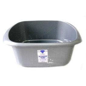TML Rectangular Plastic Bowl Silver (11L)