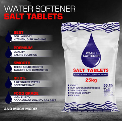 TnP Distribution Water Softener Salt Tablets 25kg Bag - Food Grade Salt