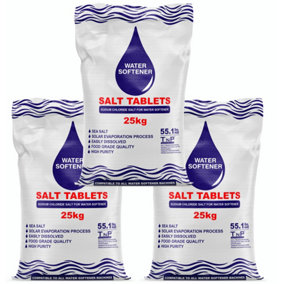 TnP Distribution Water Softener Salt Tablets 25kg x 3 Bags Food Grade Salt