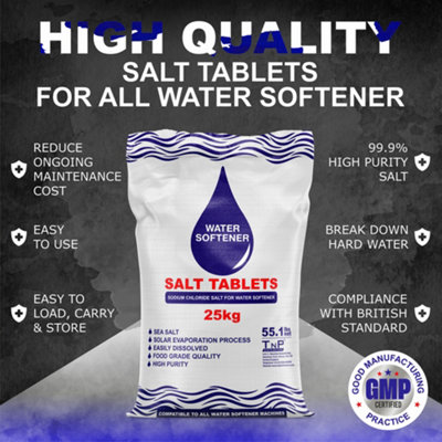 TnP Distribution Water Softener Salt Tablets 25kg x 5 Bags Food Grade Salt