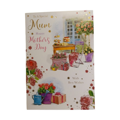 To A Special Mum Garden Scene Design Mother's Day Card