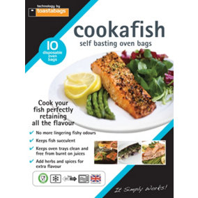 Toastabags Cookafish Oven Liner Disposable Fish Cooking Bags - 10 Pack
