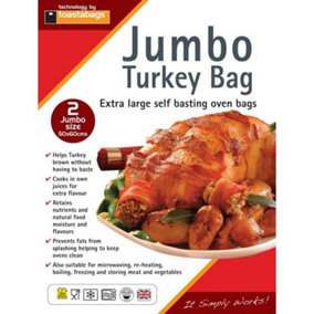 Toastabags Jumbo Roasting Bags (Pack of 2) Transparent (One Size)