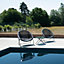 TOBS ORIGINAL LOUNGE BISTRO SET - Black Rattan Chairs & Coffee Table - 2 Seat Patio Garden Furniture