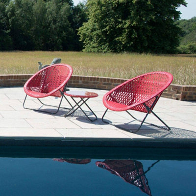 TOBS ORIGINAL LOUNGE BISTRO SET - Chilli Red Rattan Chairs & Coffee ...