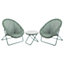 TOBS ORIGINAL LOUNGE BISTRO SET - Dark Green Rattan Chairs & Coffee Table - 2 Seat Patio Garden Furniture