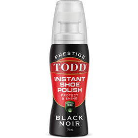 Todd Prestige Instant Shoe Polish Protect & Shine Black Noir 75ml