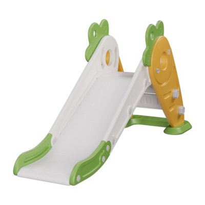 Toddler Slide Foldable Plastic Slide Age 1-3 Freestanding Playset for Indoor and Outdoor Playground Yellow
