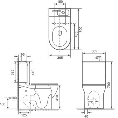Toilet Basin Combo 2in1 Combined Sink Space Saving Cloakroom Round - Chrome Tap