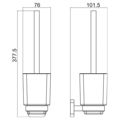 Toilet Brush Holder With Brush Wall Mounted Free Standing Glass Set