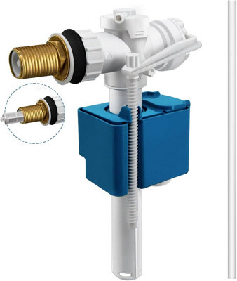 Toilet Cistern Fill Valve, Universal 1/2 Brass Side Entry Inlet Valve ...