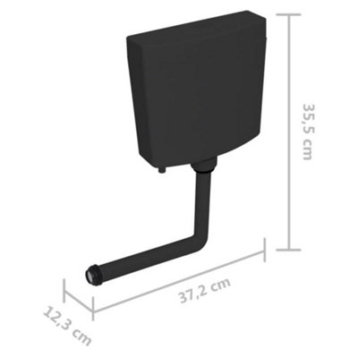 Toilet Cistern with Bottom Water Inlet 3/6 L Black - 7