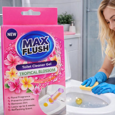 Toilet Cleaner Gel Block 45ml Tropical Blossom Automatic Toilet ...