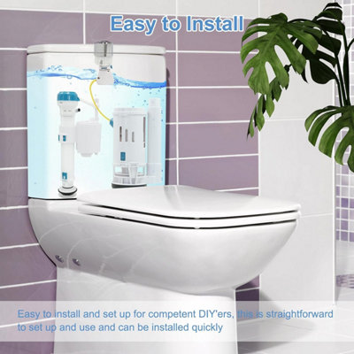 Toilet Flush System Replacement, Dual Flush and Fill Toilet Cistern Kit ...