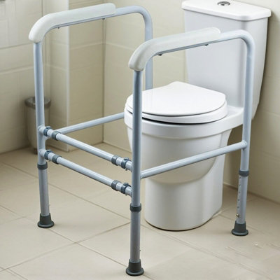 Toilet Frame Support Standing Aid Safety Grab Handle Adjustable Elderly ...