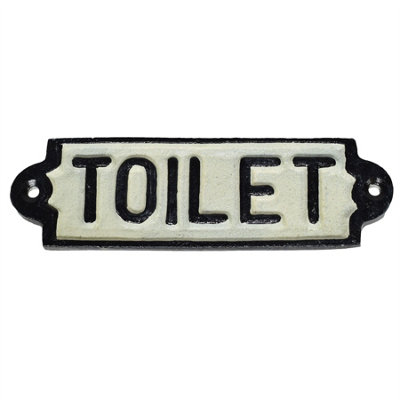 Toilet Loo Cast Iron Sign Plaque Door Wall Fence Post Cafe Shop Pub