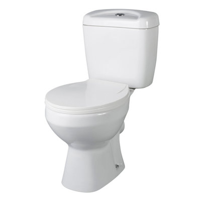 Toilet Pan & Cistern with Seat Included, 748mm x 382mm, White