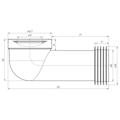 Toilet Pan Connector Elbow WC Bend 90 Deg Push-Fit 90mm