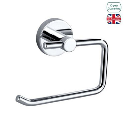 TOILET PAPER ROLL HOLDER BRASS METAL ROUND BATHROOM ACCESSORY MODERN WALL MOUNT
