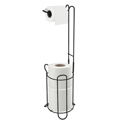 Toilet Paper Roll Holder Floor Free Standing Bathroom Tissue Loo Rolls Storage