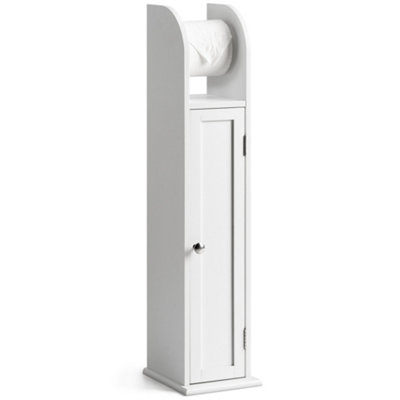Toilet Roll Holder Cabinet Freestanding White Wood Bathroom Storage Christow Price Comparisons | Compare The Build