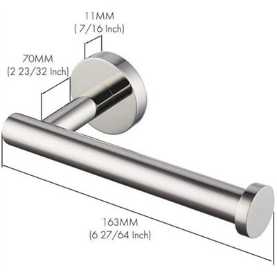 Toilet Roll Holder Chrome Tissue Paper Stand Bathroom Wall Mounted Round