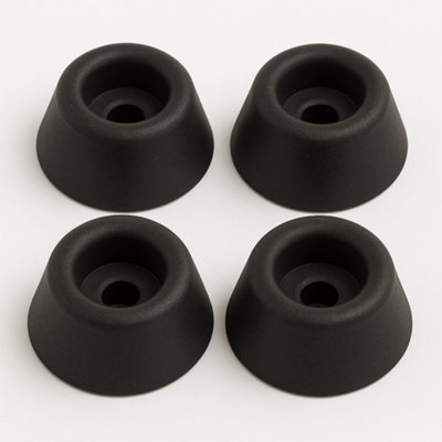 Toilet Seat Buffer Pads 22mm Black Rubber Pack of 4 for Slam Noise Dampening and Surface Protection Doors Drawers and Floors