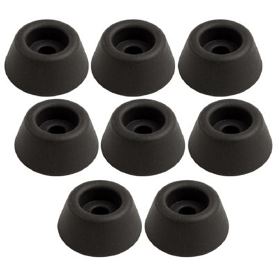 Toilet Seat Buffer Pads 22mm Black Rubber Pack of 8 for Slam Dampening Noise Reduction Doors Drawers and Surface Protection