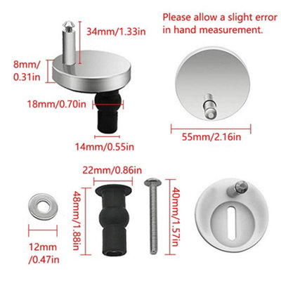 1 Set Toilet Seat Hinges, Toilet Seat Hinges Replacement, Toilet Seat