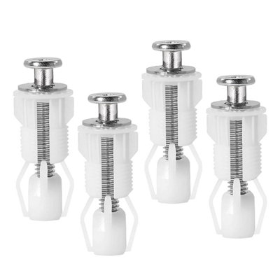 4-Pack Plastic Toilet Seat Screws & Bolts – Rust-Proof, Easy Install, Fits Most Toilets