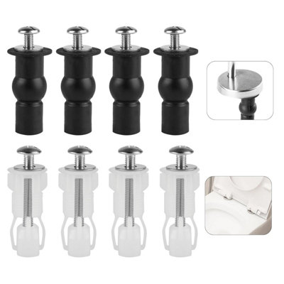 thumbnail image 2 of Toilet Seat Hinges Toilet Seat Hinge Screws & Bolts Kit | Expanding Rubber Top Nuts For Standard Toilet Seat Installation Rubber Hinge Fixings 2 of 11