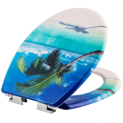 Toilet seat with design - beach